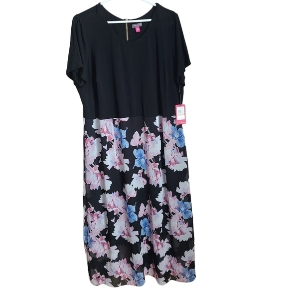 NWT Vince Camuto | Poetic Bouquet Chiffon Floral Dress - Picture 2 of 11